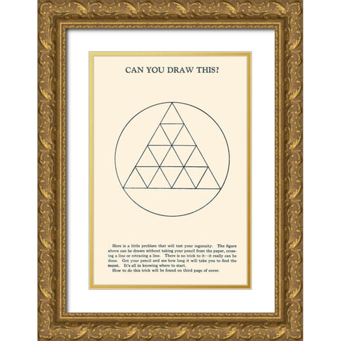 Can You Draw This? Gold Ornate Wood Framed Art Print with Double Matting by Retromagic