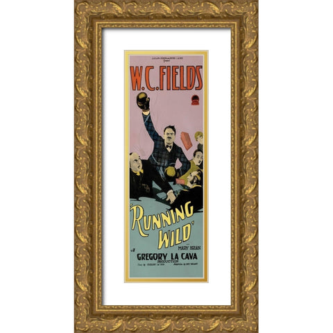 Movie Poster: W.C. Fields - Running Wild Gold Ornate Wood Framed Art Print with Double Matting by Unknown 20th Century American Illustrator