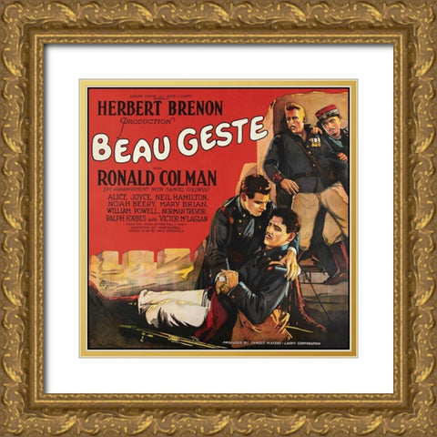 Movie Poster: Ronald Colman - Beau Geste Gold Ornate Wood Framed Art Print with Double Matting by Unknown 20th Century American Illustrator