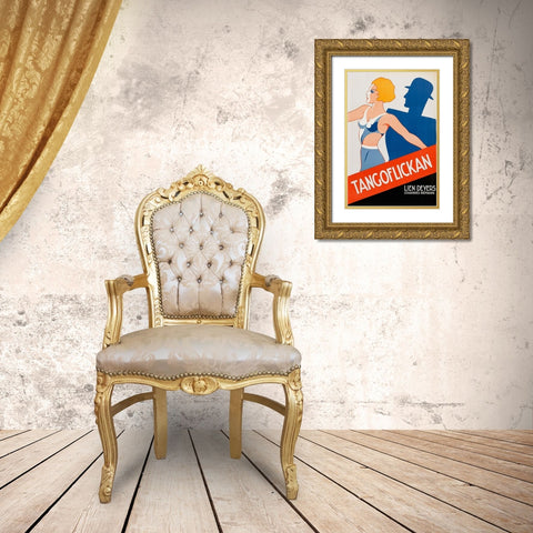 Vintage Film Posters: Tango Movies Tangoflickan Gold Ornate Wood Framed Art Print with Double Matting by Unknown