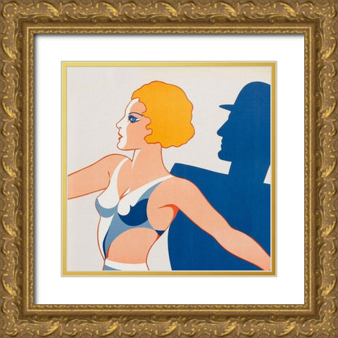 Vintage Film Posters: Tango Movies Tangoflickan - Detail Gold Ornate Wood Framed Art Print with Double Matting by Unknown
