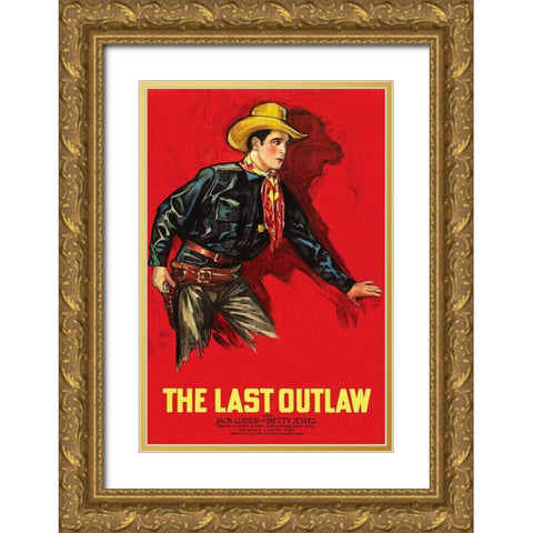 Vintage Westerns: Last Outlaw Gold Ornate Wood Framed Art Print with Double Matting by Unknown