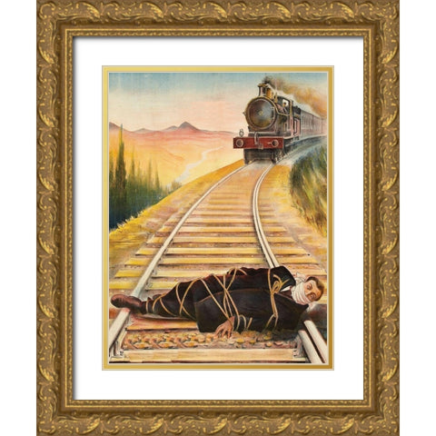 Vintage Westerns: Main de Fer Gold Ornate Wood Framed Art Print with Double Matting by Unknown