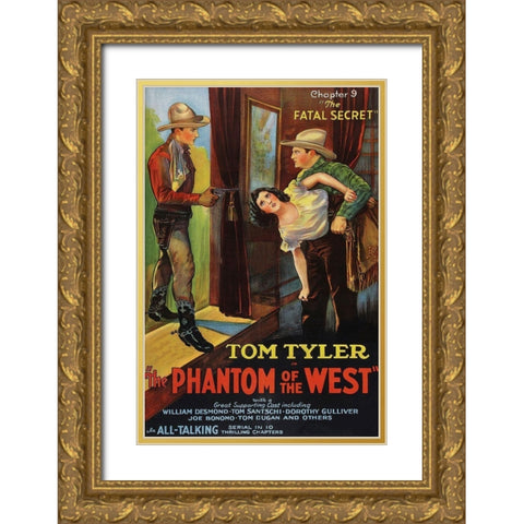 Vintage Westerns: Phantom of the West - Fatal Secret Gold Ornate Wood Framed Art Print with Double Matting by Unknown