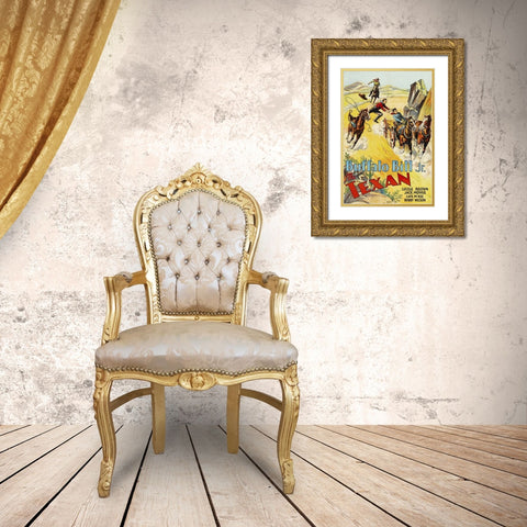 Vintage Westerns: Texan Gold Ornate Wood Framed Art Print with Double Matting by Unknown
