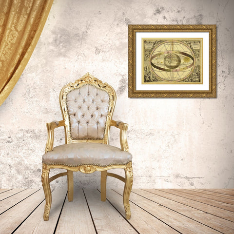 Maps of the Heavens: Sceno Systematis Ptolemaici Gold Ornate Wood Framed Art Print with Double Matting by Cellarius, Andreas