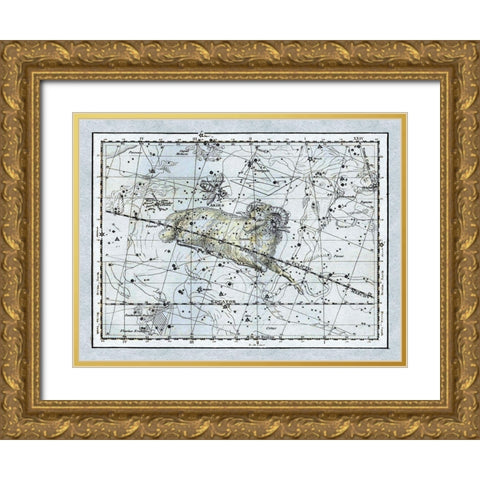 Maps of the Heavens: Aries the Ram Gold Ornate Wood Framed Art Print with Double Matting by Jamieson, Alexander