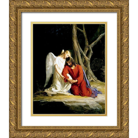 Agony in the Garden Gold Ornate Wood Framed Art Print with Double Matting by Bloch, Carl