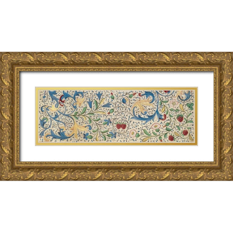 Border Detail - Horizonal Panel - Adam and Eve Eating the Forbidden Fruit Gold Ornate Wood Framed Art Print with Double Matting by Vrelant, Wilem