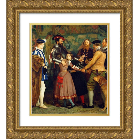 The Ransom Gold Ornate Wood Framed Art Print with Double Matting by Millais, John Everett