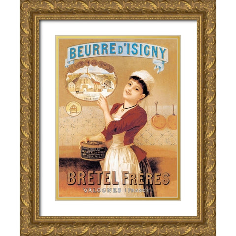 Cooks: Beurre dIsigny Gold Ornate Wood Framed Art Print with Double Matting by Advertisement