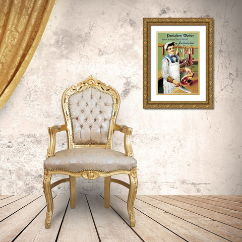 Cooks: Pantaleon Munoz Gold Ornate Wood Framed Art Print with Double Matting by Advertisement