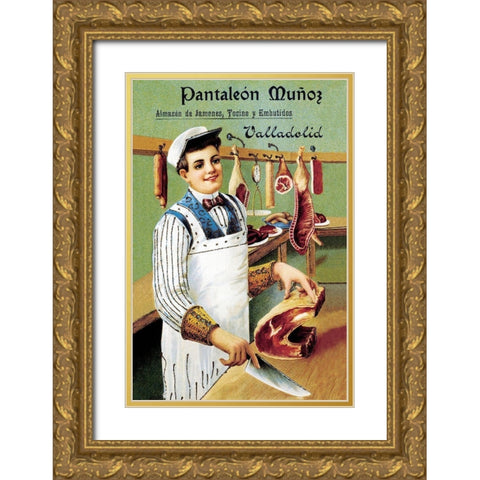 Cooks: Pantaleon Munoz Gold Ornate Wood Framed Art Print with Double Matting by Advertisement