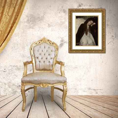 The Convalescent Gold Ornate Wood Framed Art Print with Double Matting by Degas, Edgar