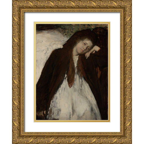 The Convalescent Gold Ornate Wood Framed Art Print with Double Matting by Degas, Edgar