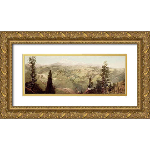 Marshall Pass, Colorado, 1899 Gold Ornate Wood Framed Art Print with Double Matting by Jackson, William Henry