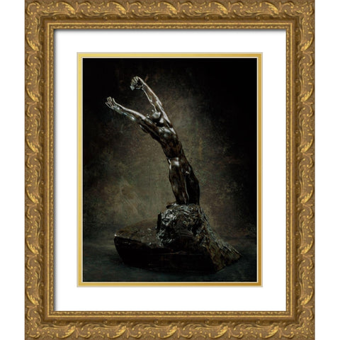 The Prodigal Son, ca. 1884/1894-1899 Gold Ornate Wood Framed Art Print with Double Matting by Rodin, Auguste