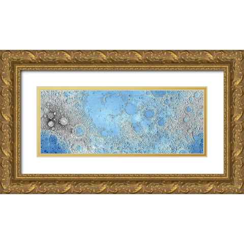 Unmarked Decorative Topographic Map of the Moon, Projection Gold Ornate Wood Framed Art Print with Double Matting by United States Geological Survey