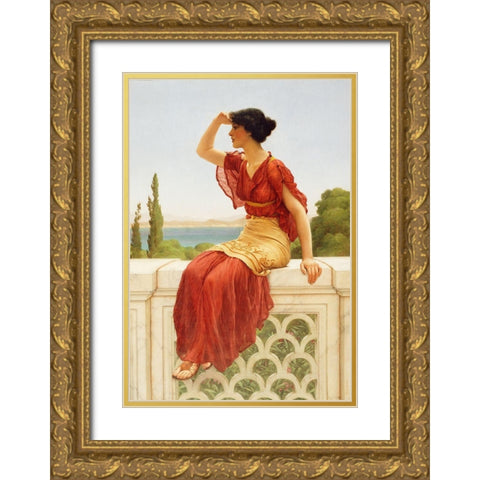The Signal Gold Ornate Wood Framed Art Print with Double Matting by Godward, John William