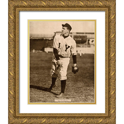 Christopher Mathewson, New York Nationals, 1880 Gold Ornate Wood Framed Art Print with Double Matting by Leopold Morse Goulston Baseball Collection