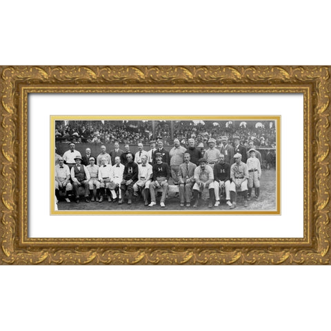 Boston. And H. Teams Gold Ornate Wood Framed Art Print with Double Matting by A.G. Spalding Baseball Collection