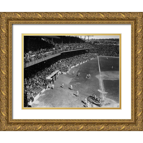 Washington Baseball Game, 1924 Gold Ornate Wood Framed Art Print with Double Matting by Harris and Ewing Collection (Library of Congress)
