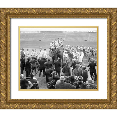 Republican and Democratic Baseball Game, May 1, 1926 Gold Ornate Wood Framed Art Print with Double Matting by NPCC