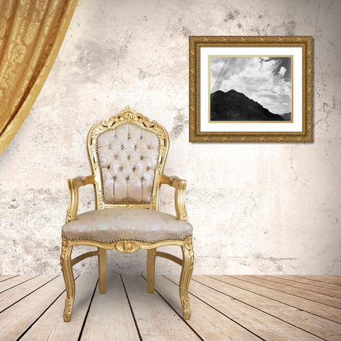 Looking Toward Sugarloaf Mountain With Boulder Dam Transmission Lines - National Parks and Monuments Gold Ornate Wood Framed Art Print with Double Matting by Adams, Ansel