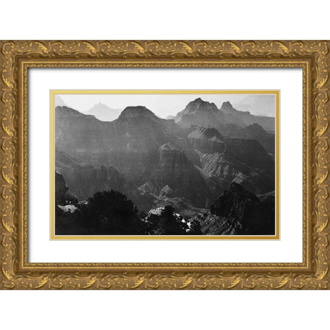 Grand Canyon National Park, Arizona - National Parks and Monuments, 1941 Gold Ornate Wood Framed Art Print with Double Matting by Adams, Ansel