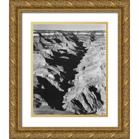 Grand Canyon from South Rim - National Parks and Monuments, 1940 Gold Ornate Wood Framed Art Print with Double Matting by Adams, Ansel