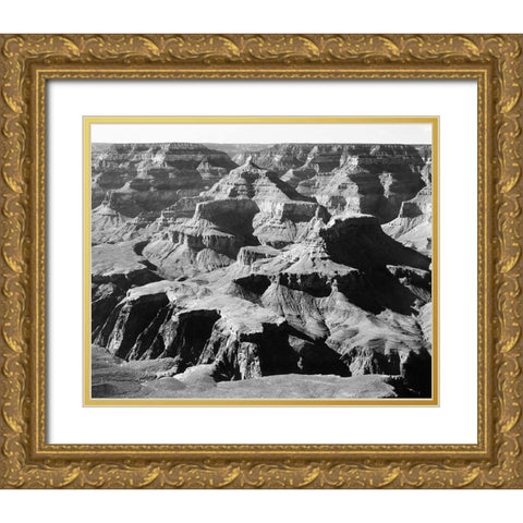 Grand Canyon National Park - National Parks and Monuments, Arizona, 1940 Gold Ornate Wood Framed Art Print with Double Matting by Adams, Ansel