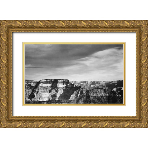 Grand Canyon from North Rim - National Parks and Monuments, 1940 Gold Ornate Wood Framed Art Print with Double Matting by Adams, Ansel