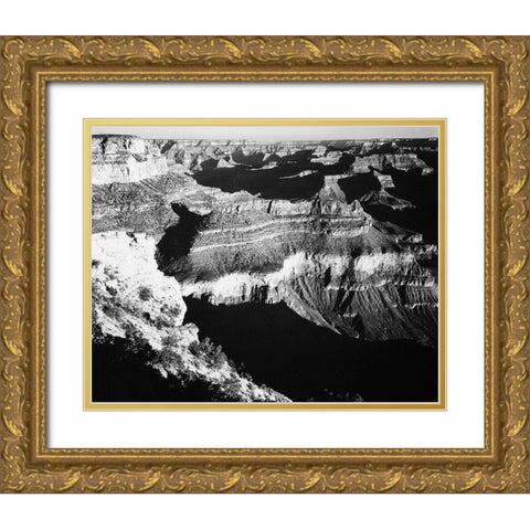 Grand Canyon National Park, Arizona, 1941 Gold Ornate Wood Framed Art Print with Double Matting by Adams, Ansel