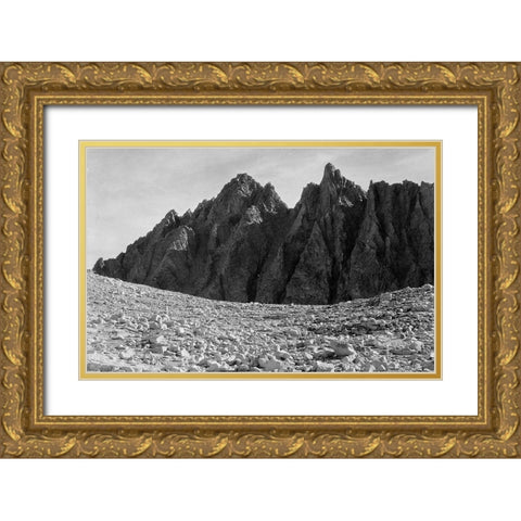 Bishop Pass, Kings River Canyon, proposed as a national park, California, 1936 Gold Ornate Wood Framed Art Print with Double Matting by Adams, Ansel