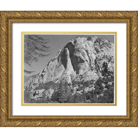 North Dome, Kings River Canyon,  proposed as a national park, California, 1936 Gold Ornate Wood Framed Art Print with Double Matting by Adams, Ansel