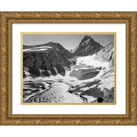 Junction Peak, Kings River Canyon, proposed as a national park, California, 1936 Gold Ornate Wood Framed Art Print with Double Matting by Adams, Ansel
