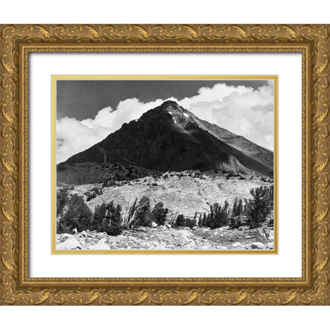 Pinchot Pass, Mt. Wynne, Kings River Canyon,  proposed as a national park, California, 1936 Gold Ornate Wood Framed Art Print with Double Matting by Adams, Ansel
