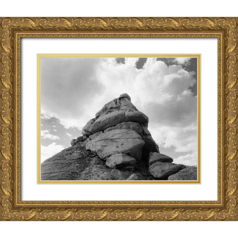 Rock and Cloud, Kings River Canyon, proposed as a national park, California, 1936 Gold Ornate Wood Framed Art Print with Double Matting by Adams, Ansel