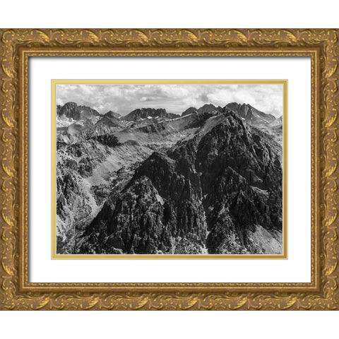 From Windy Point, Kings River Canyon, proposed as a national park, California, 1936 Gold Ornate Wood Framed Art Print with Double Matting by Adams, Ansel