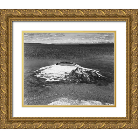 The Fishing Cone - Yellowstone Lake, Yellowstone National Park, Wyoming, ca. 1941-1942 Gold Ornate Wood Framed Art Print with Double Matting by Adams, Ansel