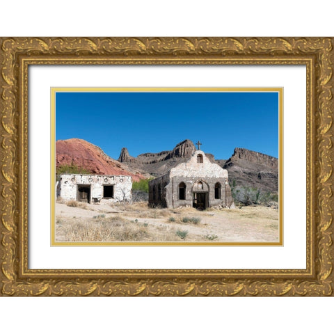 The Contrabando, a ghost town in Big Bend Ranch State Park Gold Ornate Wood Framed Art Print with Double Matting by Highmith, Carol