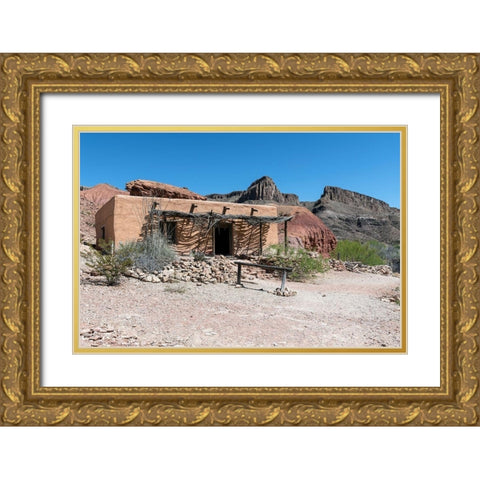 Abandoned movie set along the Rio Grande River in Big Bend Ranch State Park in lower Brewster County Gold Ornate Wood Framed Art Print with Double Matting by Highmith, Carol