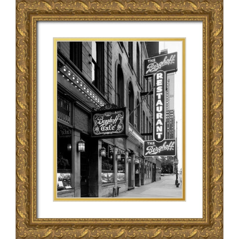 Berghoffs Restaurant Chicago Illinois Gold Ornate Wood Framed Art Print with Double Matting by Highsmith, Carol