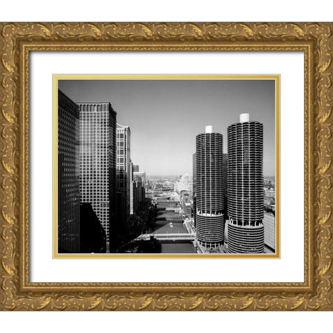 Marina city overlook Chicago Illinois Gold Ornate Wood Framed Art Print with Double Matting by Highsmith, Carol