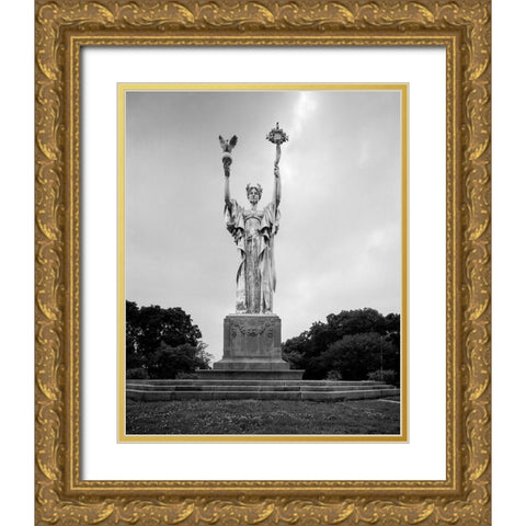Statue Republic for the Worlds Columbian Exposition Chicago Illinois Gold Ornate Wood Framed Art Print with Double Matting by Highsmith, Carol