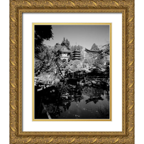 Japanese Tea Garden at Golden Gate Park San Francisco California Gold Ornate Wood Framed Art Print with Double Matting by Highsmith, Carol