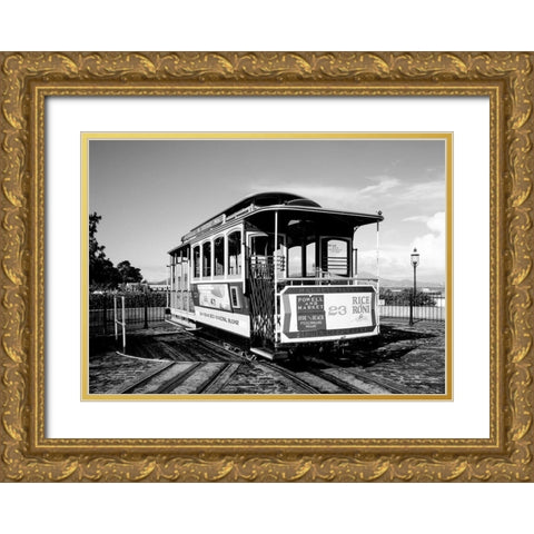 Cable car turnaround San Francisco California Gold Ornate Wood Framed Art Print with Double Matting by Highsmith, Carol