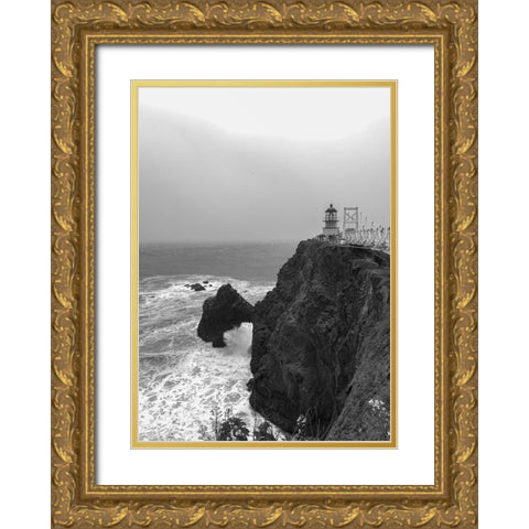The Point Bonita Lighthouse San Francisco California Gold Ornate Wood Framed Art Print with Double Matting by Highsmith, Carol