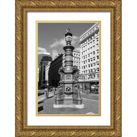 Lottas Fountain in San Francisco California Gold Ornate Wood Framed Art Print with Double Matting by Highsmith, Carol