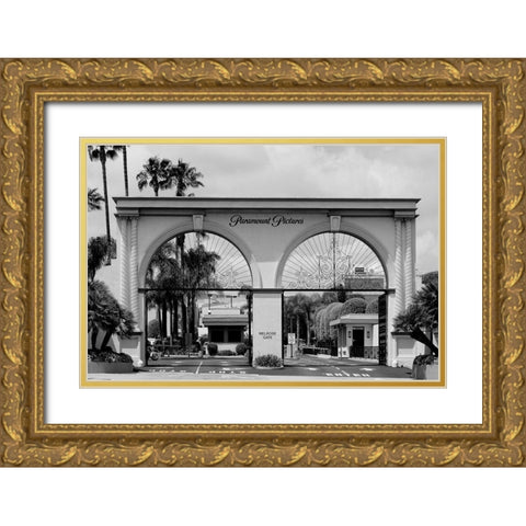 Paramount Pictures entrance gate Hollywood Los Angeles California Gold Ornate Wood Framed Art Print with Double Matting by Highsmith, Carol